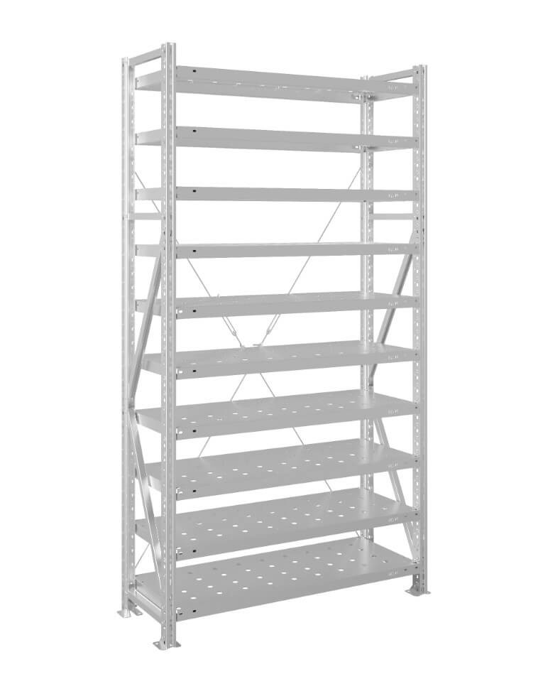 Стеллаж MS U 2000x1500x800 10 полок (300 кг, перф) купить в Красноярске Стеллаж MS U 2000x1500x800 10 полок (300 кг, перф) купить в Красноярске