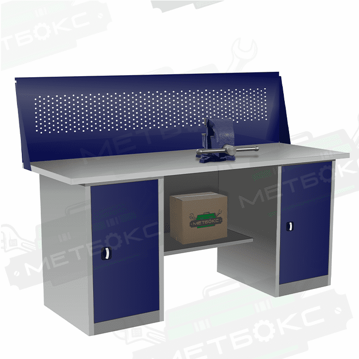 Верстак двухтумбовый ВП-5/1,6 с экраном купить в Красноярске Верстак двухтумбовый ВП-5/1,6 с экраном купить в Красноярске