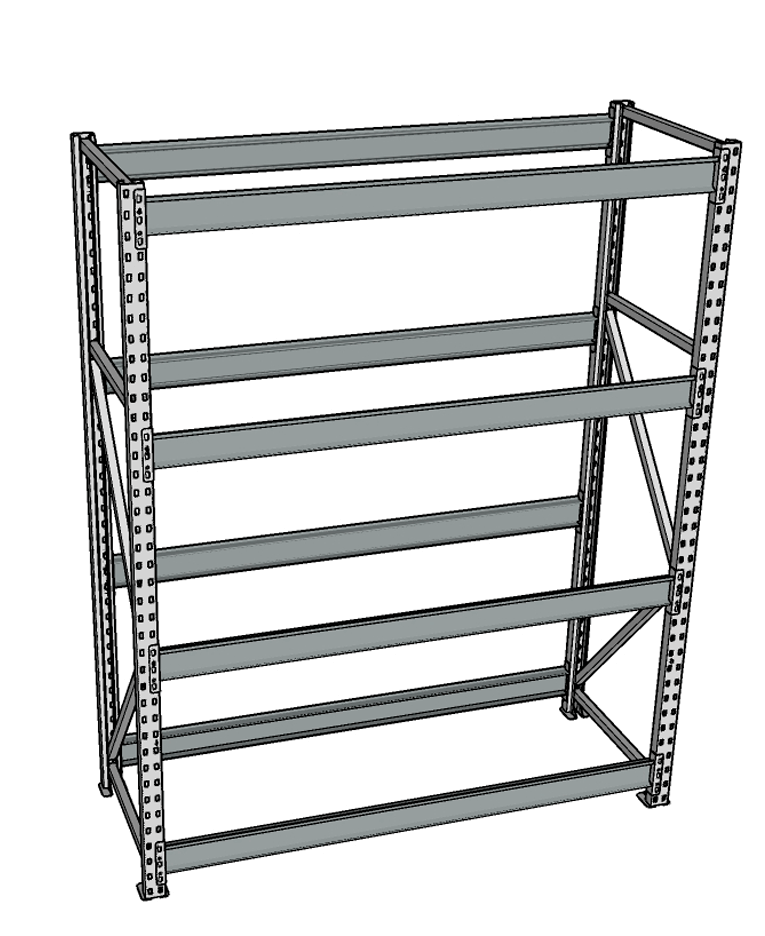 Стеллаж грузовой СГР 2000x1500x1000 4 полки (без настила) купить в Красноярске Стеллаж грузовой СГР 2000x1500x1000 4 полки (без настила) купить в Красноярске