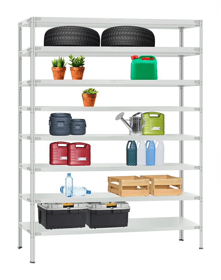 Стеллаж металлический Титан МС-900 2400x1000x600 8 полок купить в Красноярске Стеллаж металлический Титан МС-900 2400x1000x600 8 полок купить в Красноярске