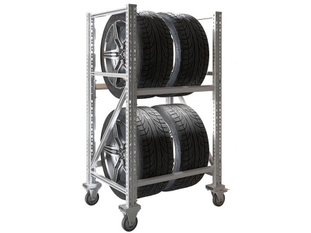 Стеллаж MS PRO 1350/781X606 передвижной для хранения до 4 шин купить в Красноярске