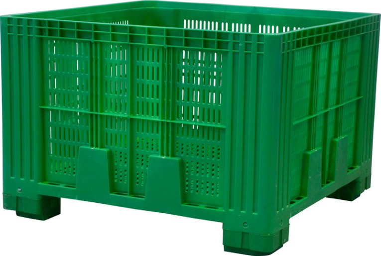 Контейнер 1120х1120х770 мм зеленый перфорированный на ножках купить в Красноярске Контейнер 1120х1120х770 мм зеленый перфорированный на ножках купить в Красноярске