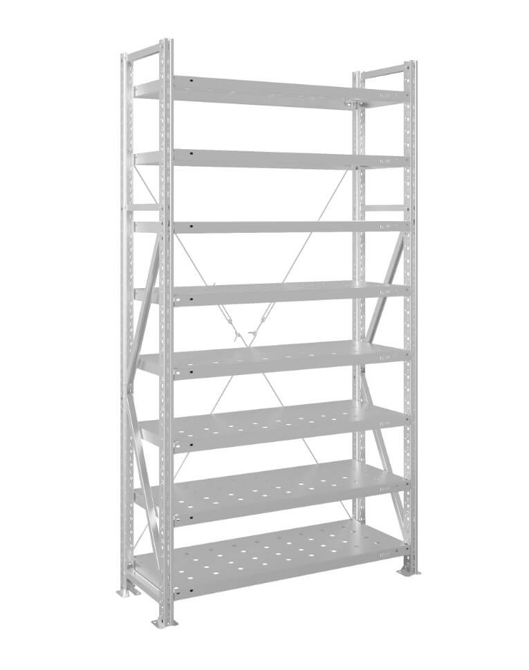 Стеллаж MS U 2500x1200x600 8 полок (180 кг, перф) купить в Красноярске Стеллаж MS U 2500x1200x600 8 полок (180 кг, перф) купить в Красноярске