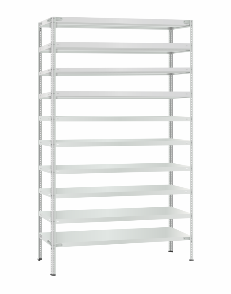 Стеллаж металлический Титан МС-500 3000х1200х500 10 полок купить в Красноярске Стеллаж металлический Титан МС-500 3000х1200х500 10 полок купить в Красноярске