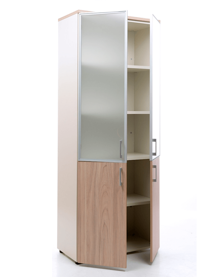 Шкаф NW 2080/2G со стеклом вяз натуральный/бежевый купить в Красноярске