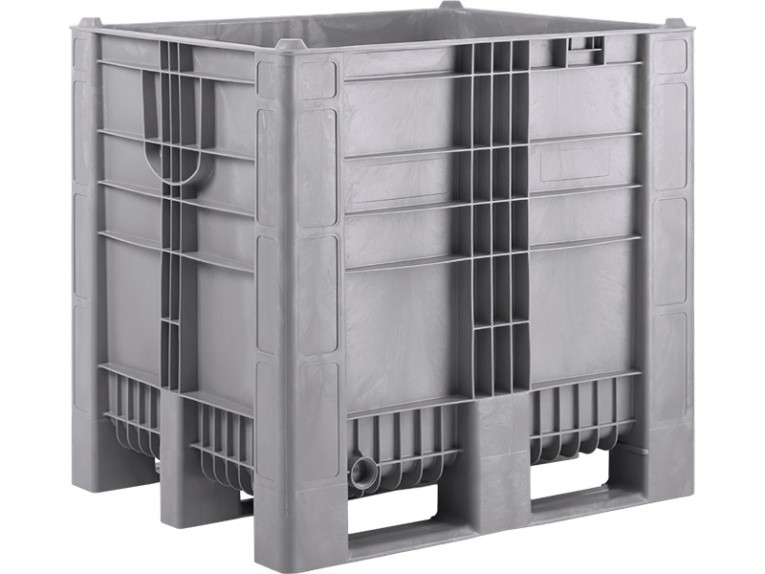 BoxPallet 1200х1000х1140 сплошной, на 3-х полозьях серый купить в Красноярске BoxPallet 1200х1000х1140 сплошной, на 3-х полозьях серый купить в Красноярске