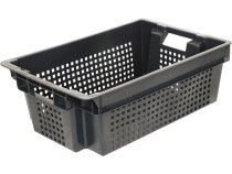 Ящик 600х400х200 1,5кг. дно сплошное, стенки перфорированные чёрный Ящик 600х400х200 1,5кг. дно сплошное, стенки перфорированные чёрный