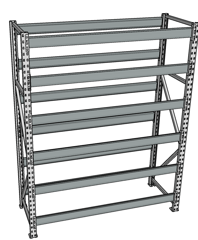 Стеллаж грузовой СГР 2500x1200x1000 6 полок (без настила) купить в Красноярске Стеллаж грузовой СГР 2500x1200x1000 6 полок (без настила) купить в Красноярске