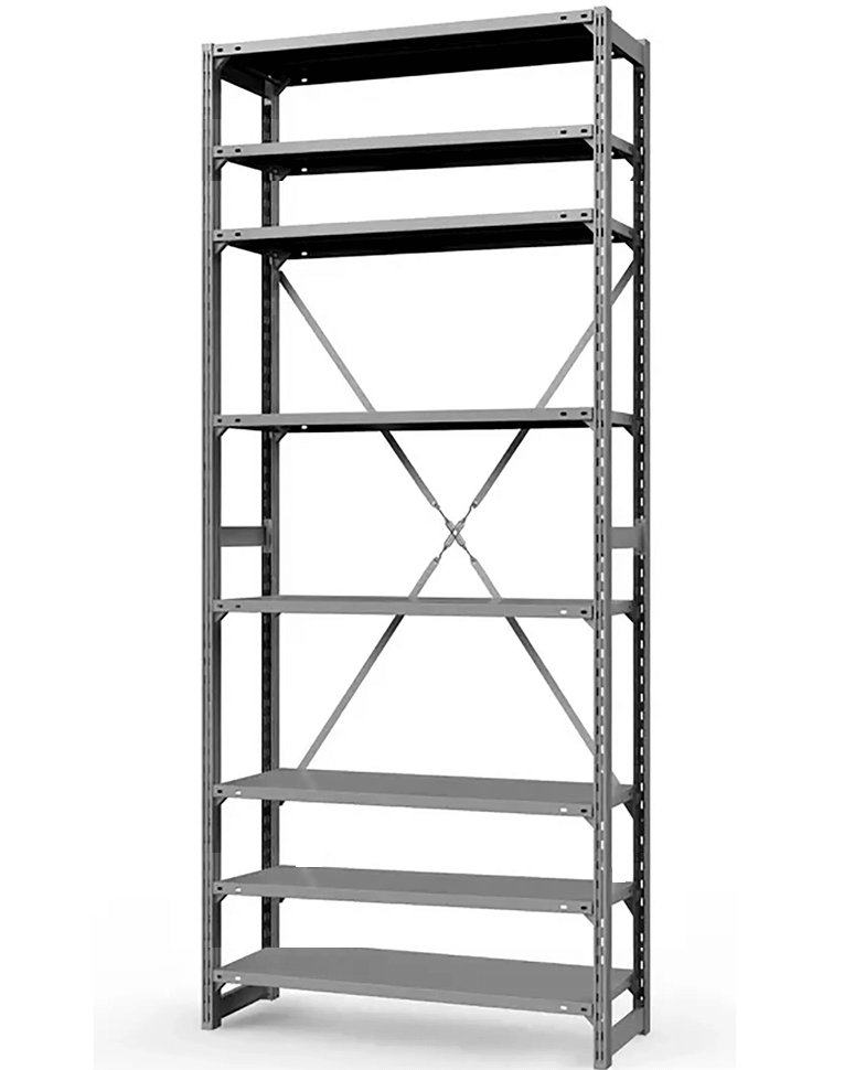 Стеллаж ТСУ 1800x1500x500 8 полок (150 кг, перф) купить в Красноярске Стеллаж ТСУ 1800x1500x500 8 полок (150 кг, перф) купить в Красноярске