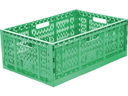 Ящик складной 600х400х220 перфорированный зеленый купить в Красноярске