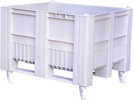 BoxPallet 1200x1000x900 мм сплошной на колесах серый купить в Красноярске