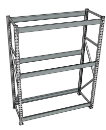 Стеллаж грузовой СГР 3000x1500x400 3 полки (без настила)