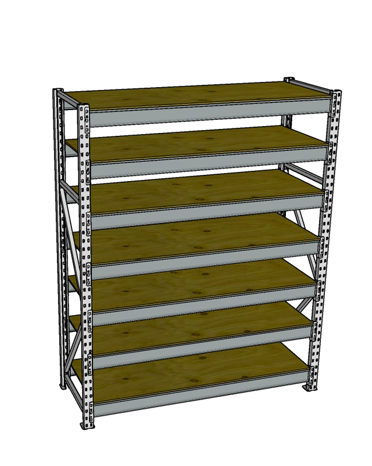 Стеллаж грузовой СГР 2500x1500x500 7 полок (фанера) купить в Красноярске