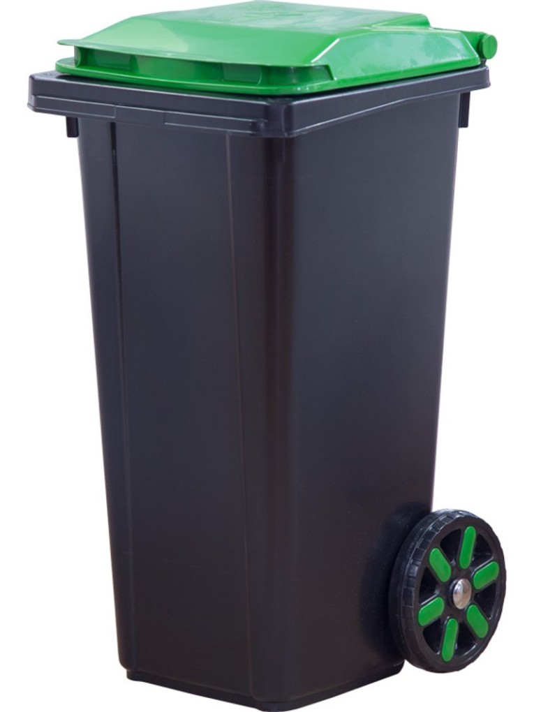 Мусорный бак 60л. с зелёной крышкой цв. чёрный купить в Красноярске Мусорный бак 60л. с зелёной крышкой цв. чёрный купить в Красноярске