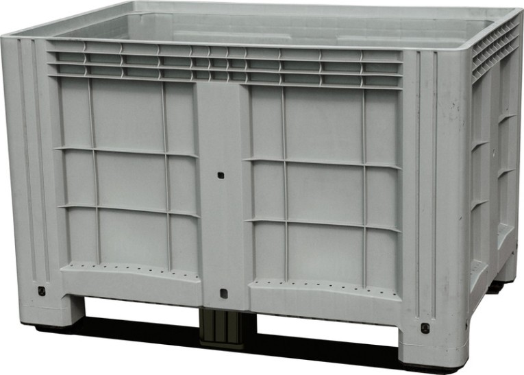 Контейнер 1200х800х800 мм сплошной серый на полозьях купить в Красноярске