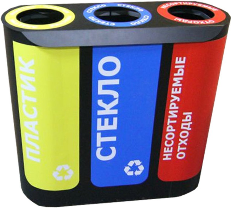 Урна для раздельного сбора мусора Альтернатива-3 с наклейками купить в Красноярске Урна для раздельного сбора мусора Альтернатива-3 с наклейками купить в Красноярске