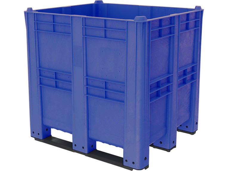 BoxPallet 1300х1150х1250 сплошной, на 3 полозьях синий купить в Красноярске BoxPallet 1300х1150х1250 сплошной, на 3 полозьях синий купить в Красноярске