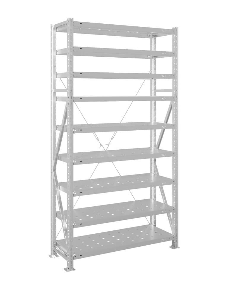 Стеллаж MS U 3000x700x600 9 полок (200 кг, перф) купить в Красноярске Стеллаж MS U 3000x700x600 9 полок (200 кг, перф) купить в Красноярске