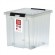 Контейнер Rox Box Original 50 (500х390х390 мм с крышкой и клипсами, на роликах, прозрачный) купить в Красноярске