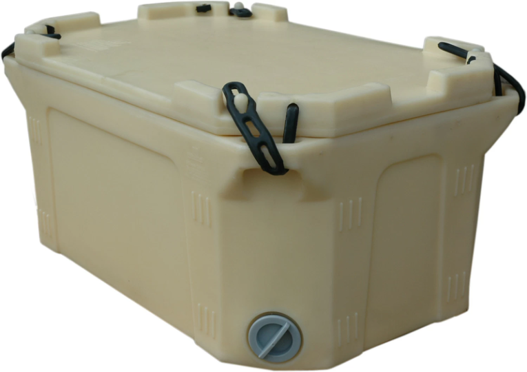 Контейнер 790х490х400 мм бежевый с крышкой купить в Красноярске