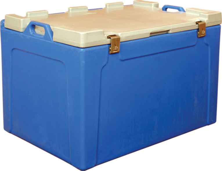 Контейнер 750х530х520 мм синий с крышкой купить в Красноярске