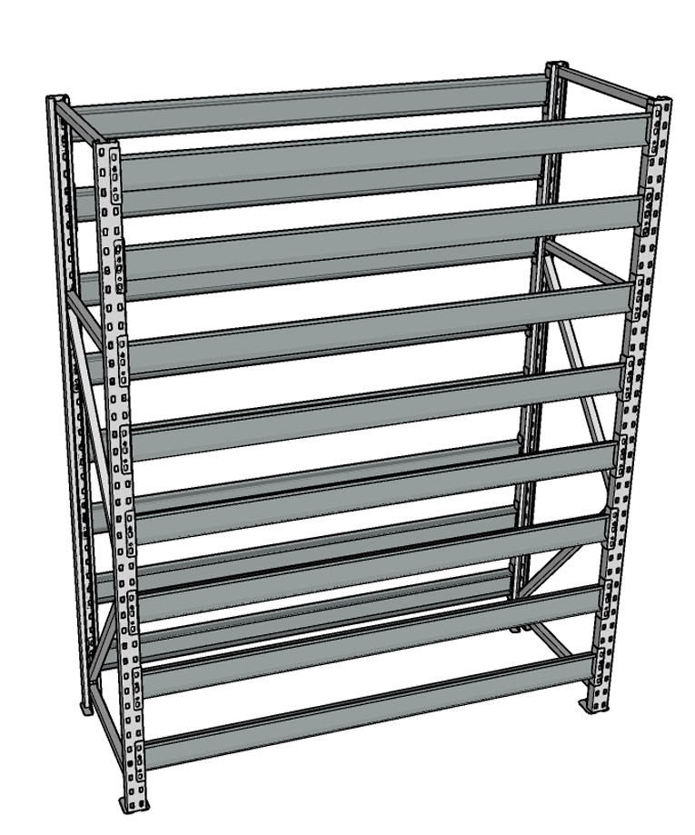 Стеллаж грузовой СГР 3000x1200x600 8 полок (без настила) купить в Красноярске