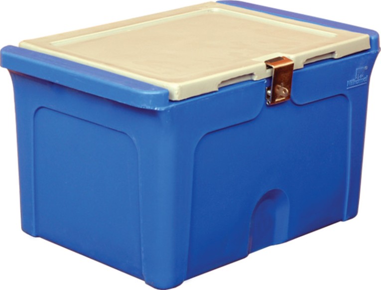 Контейнер 500х335х303 мм синий с крышкой купить в Красноярске