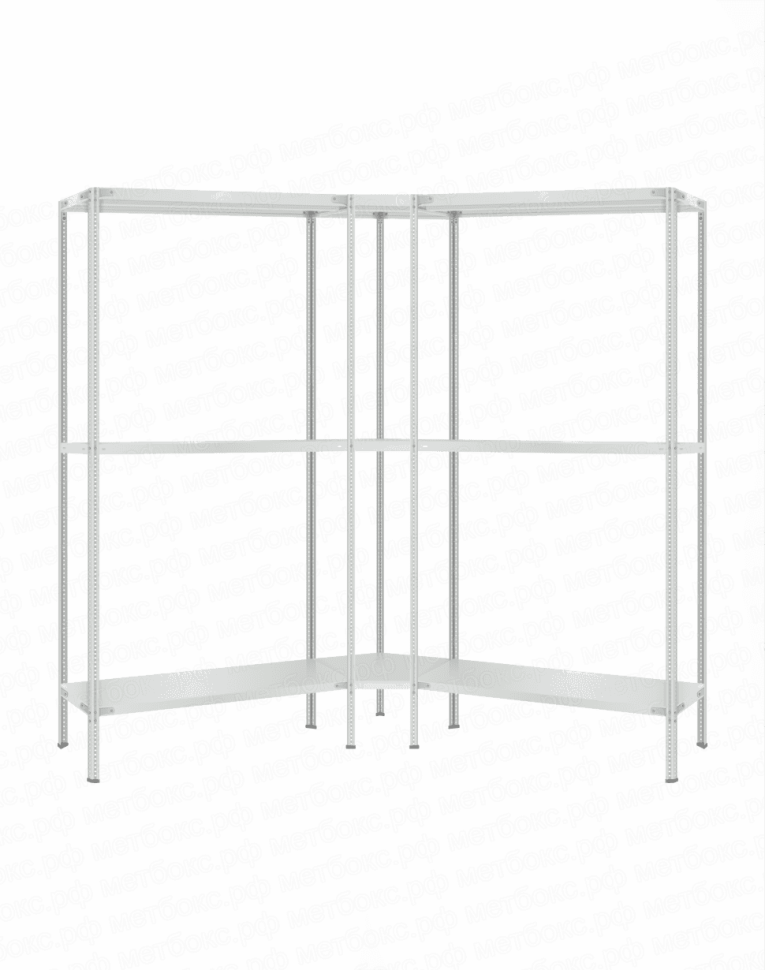 Стеллаж угловой 2000х1500х1500 (3 яруса глубиной 300мм) купить в Красноярске Стеллаж угловой 2000х1500х1500 (3 яруса глубиной 300мм) купить в Красноярске