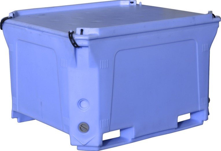 Контейнер 1230х1030х820 мм синий с крышкой купить в Красноярске