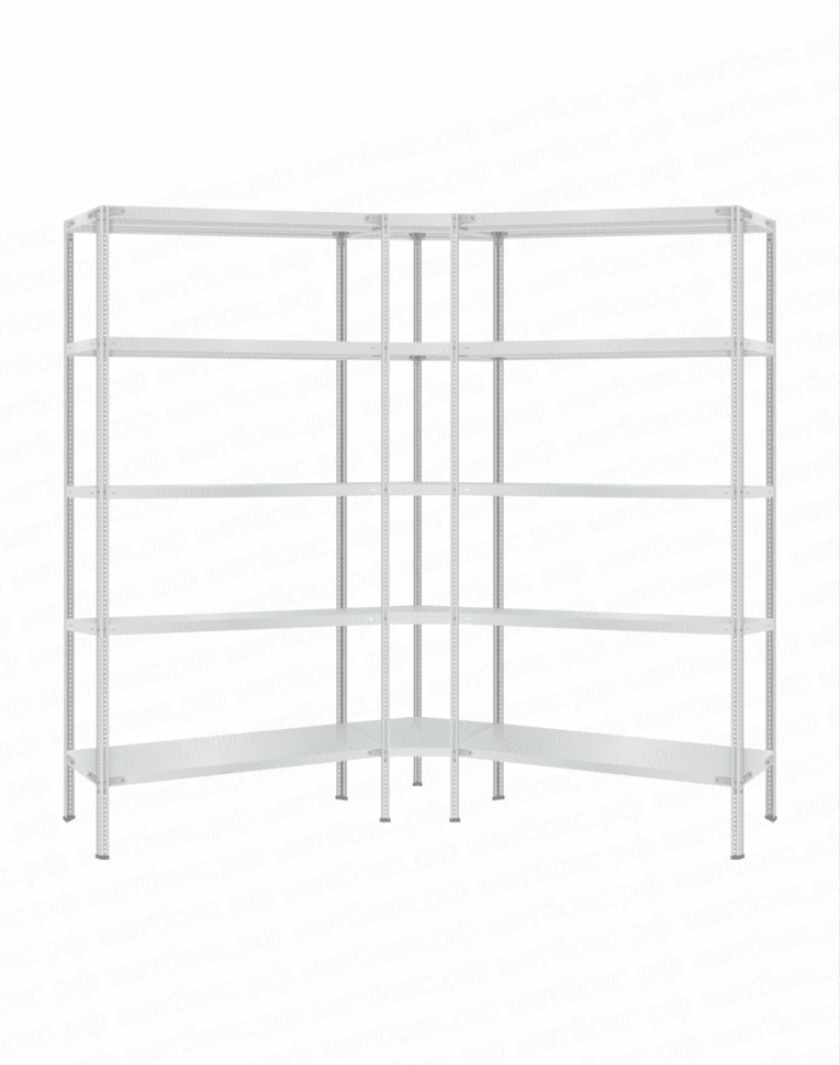 Стеллаж угловой 2000х1600х1600 (5 ярусов глубиной 400мм) купить в Красноярске Стеллаж угловой 2000х1600х1600 (5 ярусов глубиной 400мм) купить в Красноярске