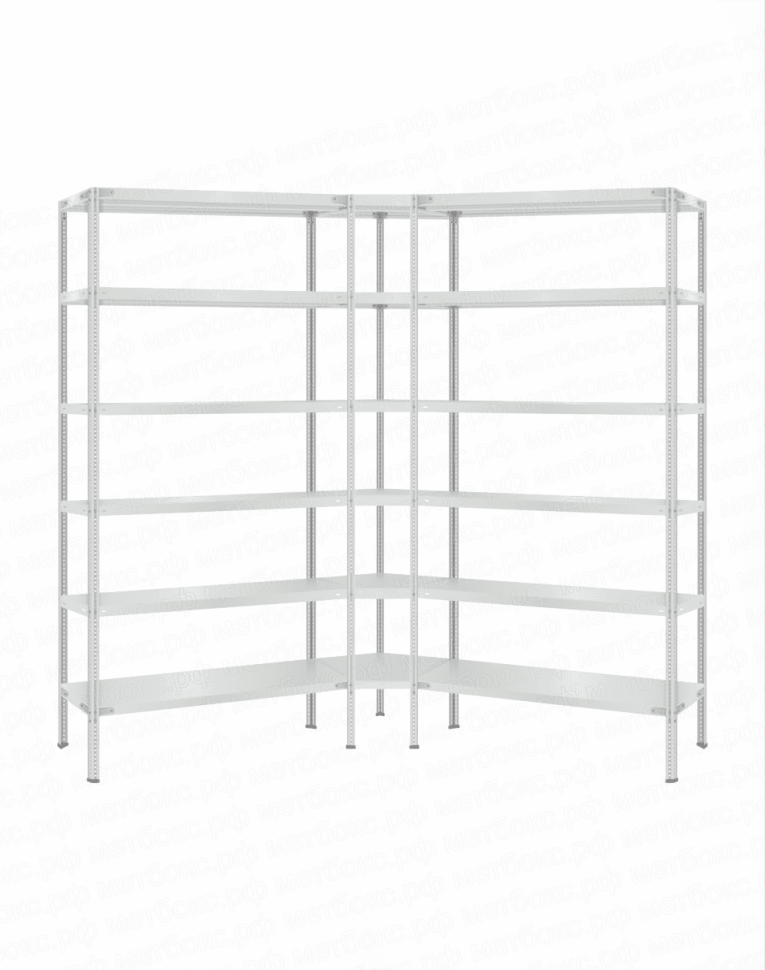 Стеллаж угловой 2000х1600х1600 (6 ярусов глубиной 400мм) купить в Красноярске Стеллаж угловой 2000х1600х1600 (6 ярусов глубиной 400мм) купить в Красноярске