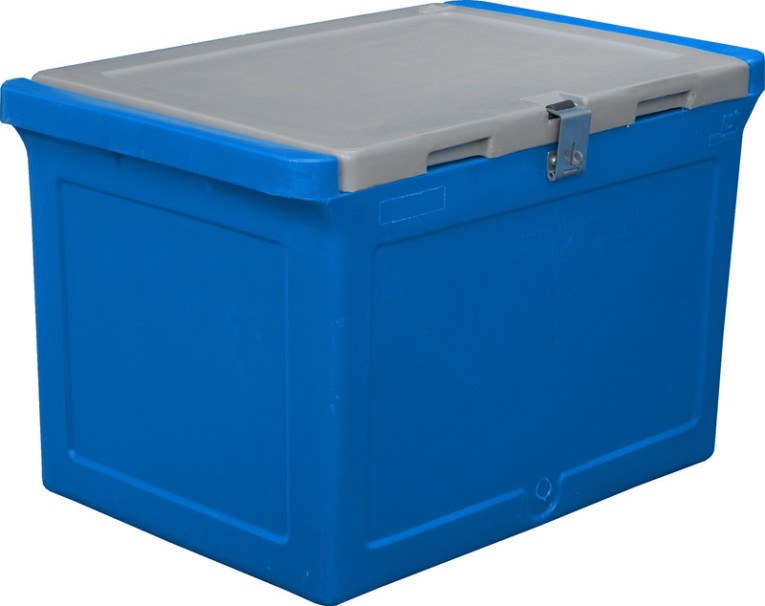 Контейнер 645х405х420 мм синий с крышкой купить в Красноярске