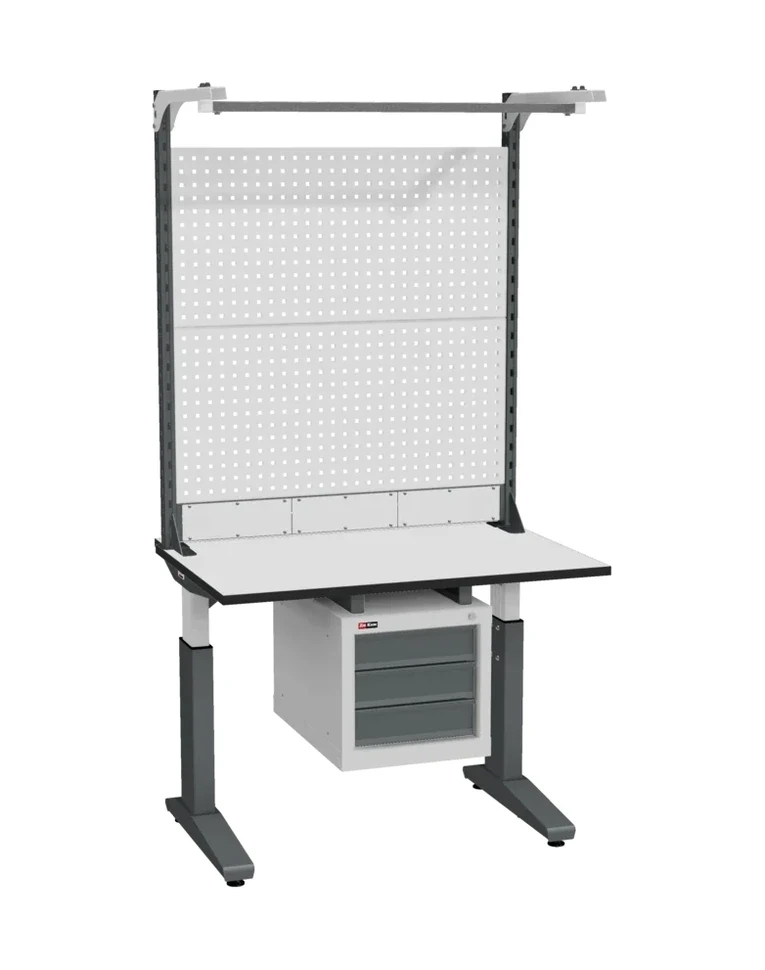Стол монтажный ДиКом СР-100-01, ESD Thermopal, регулировка винтом, экран Э3, с подвесной тумбой купить в Красноярске