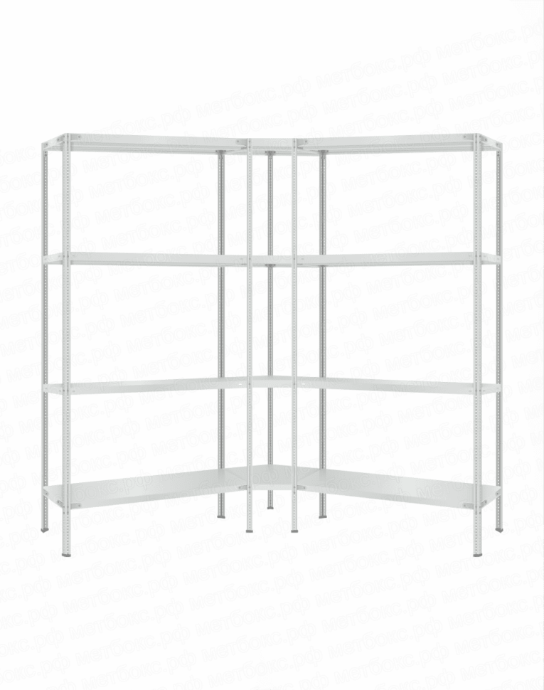 Стеллаж угловой 2000х1800х1800 (4 яруса глубиной 600мм) купить в Красноярске Стеллаж угловой 2000х1800х1800 (4 яруса глубиной 600мм) купить в Красноярске