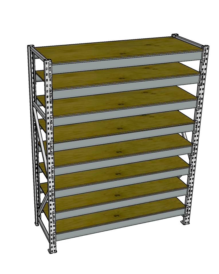 Стеллаж грузовой СГР 2500x2100x1000 8 полок (фанера) купить в Красноярске