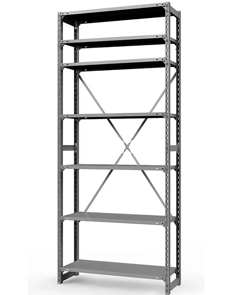 Стеллаж ТСУ 3500x1200x800 7 полок (300 кг, металл) купить в Красноярске Стеллаж ТСУ 3500x1200x800 7 полок (300 кг, металл) купить в Красноярске