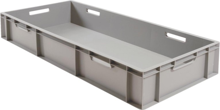 Ящик 1000х400х230 сплошной, с ручками, дно с усилением, серый B-4022 купить в Красноярске Ящик 1000х400х230 сплошной, с ручками, дно с усилением, серый B-4022 купить в Красноярске