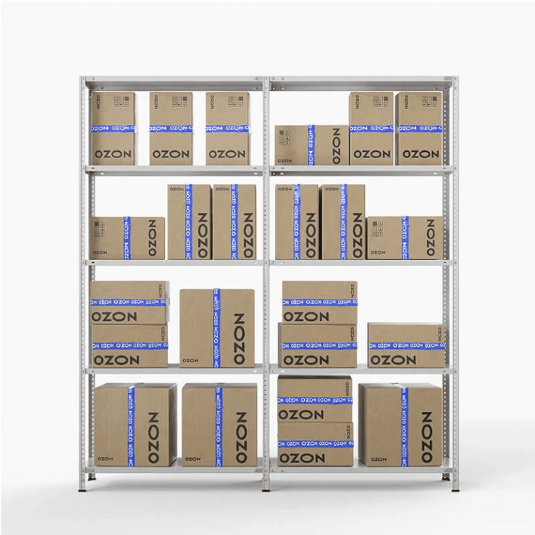 Стеллаж ПВЗ Озон 2000х2000х400 5 полок купить в Красноярске Стеллаж ПВЗ Озон 2000х2000х400 5 полок купить в Красноярске