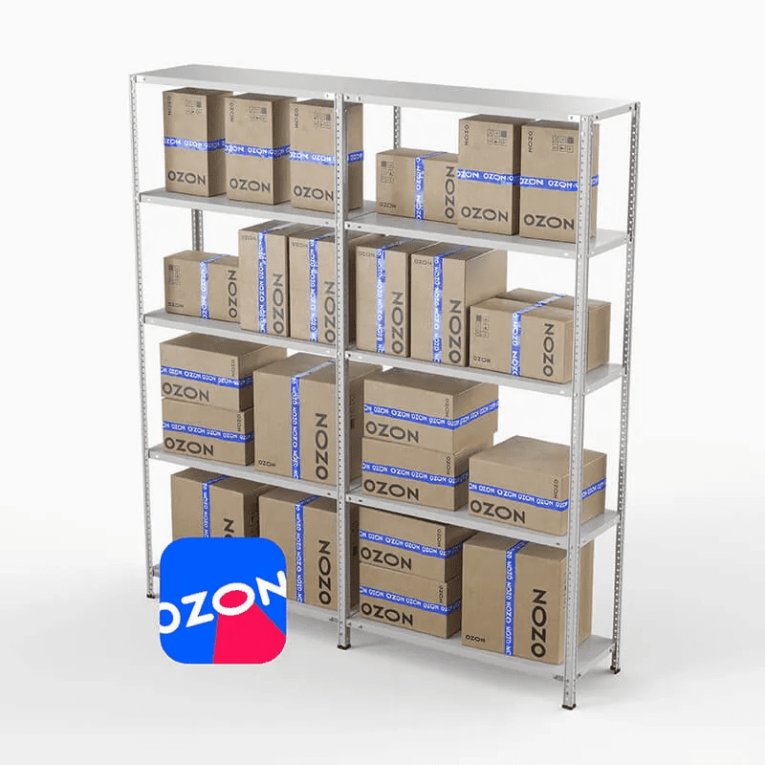 Стеллаж ПВЗ Озон 2000х2000х400 5 полок купить в Красноярске Стеллаж ПВЗ Озон 2000х2000х400 5 полок купить в Красноярске