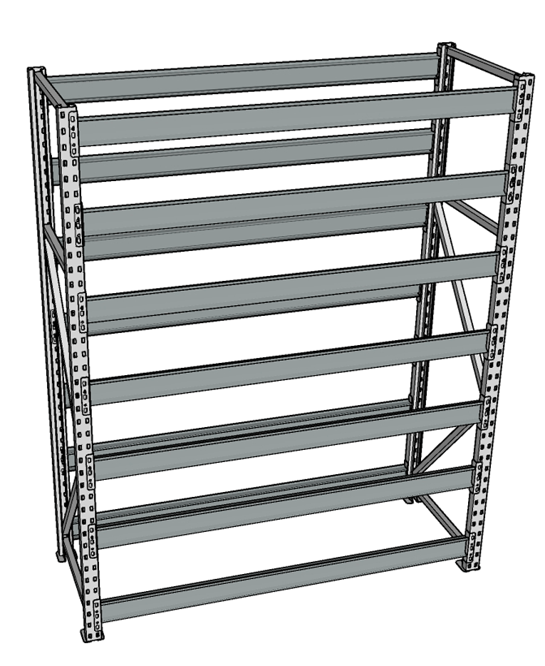 Стеллаж грузовой СГР 2000x1500x400 7 полок (без настила) купить в Красноярске Стеллаж грузовой СГР 2000x1500x400 7 полок (без настила) купить в Красноярске