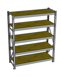 Стеллаж грузовой СГР 2500x1500x500 5 полок (фанера)