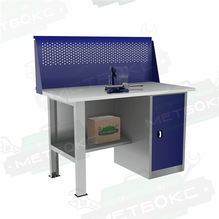 Однотумбовый слесарный верстак ВП-2/1,2 с экраном купить в Красноярске Однотумбовый слесарный верстак ВП-2/1,2 с экраном купить в Красноярске