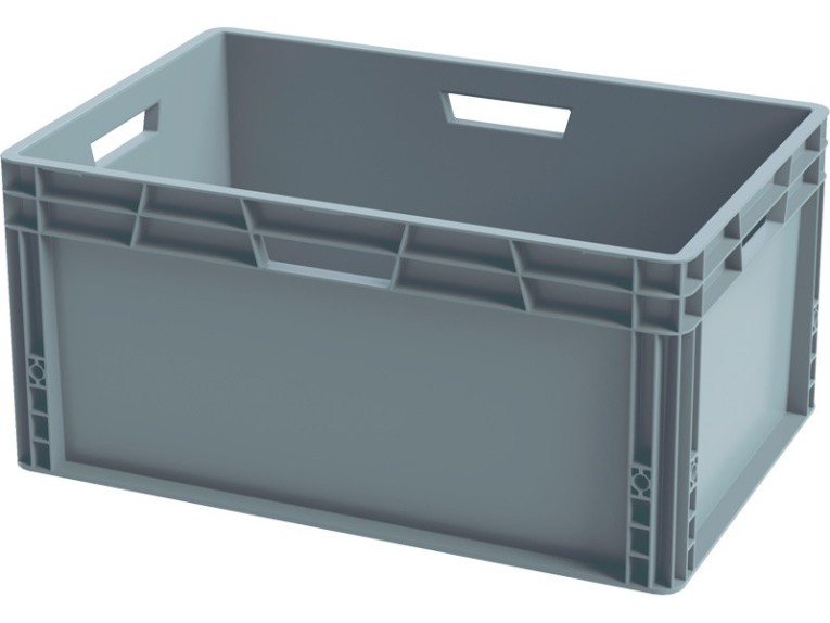 Ящик 600х400х280 сплошной, усиленное дно, цв. серый купить в Красноярске