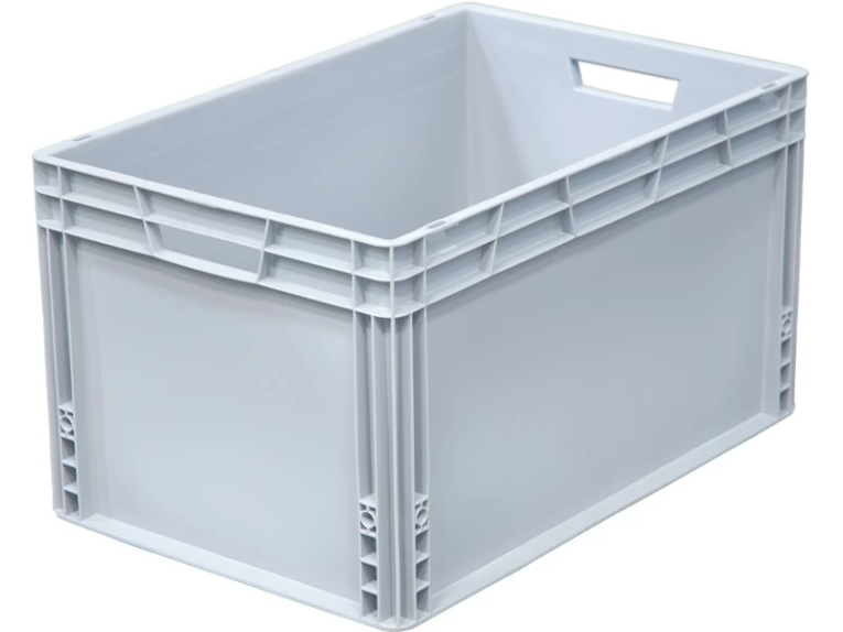 Ящик 600х400х320 сплошной, усиленное дно, цв. серый купить в Красноярске Ящик 600х400х320 сплошной, усиленное дно, цв. серый купить в Красноярске