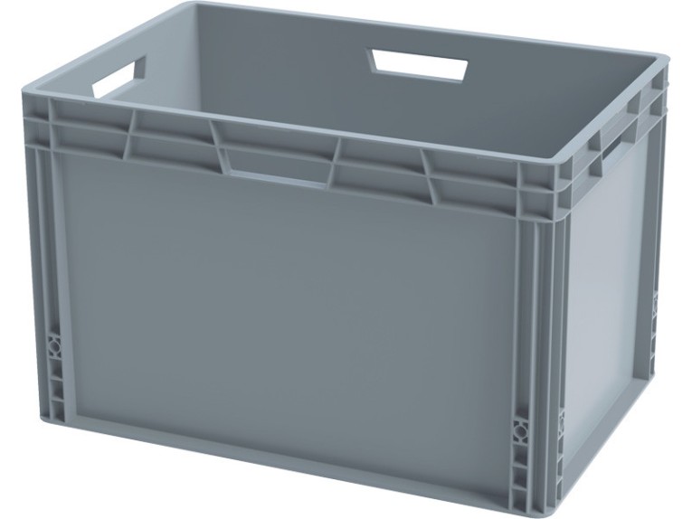 Ящик 600х400х320 сплошной, усиленное дно, цв. серый купить в Красноярске Ящик 600х400х320 сплошной, усиленное дно, цв. серый купить в Красноярске