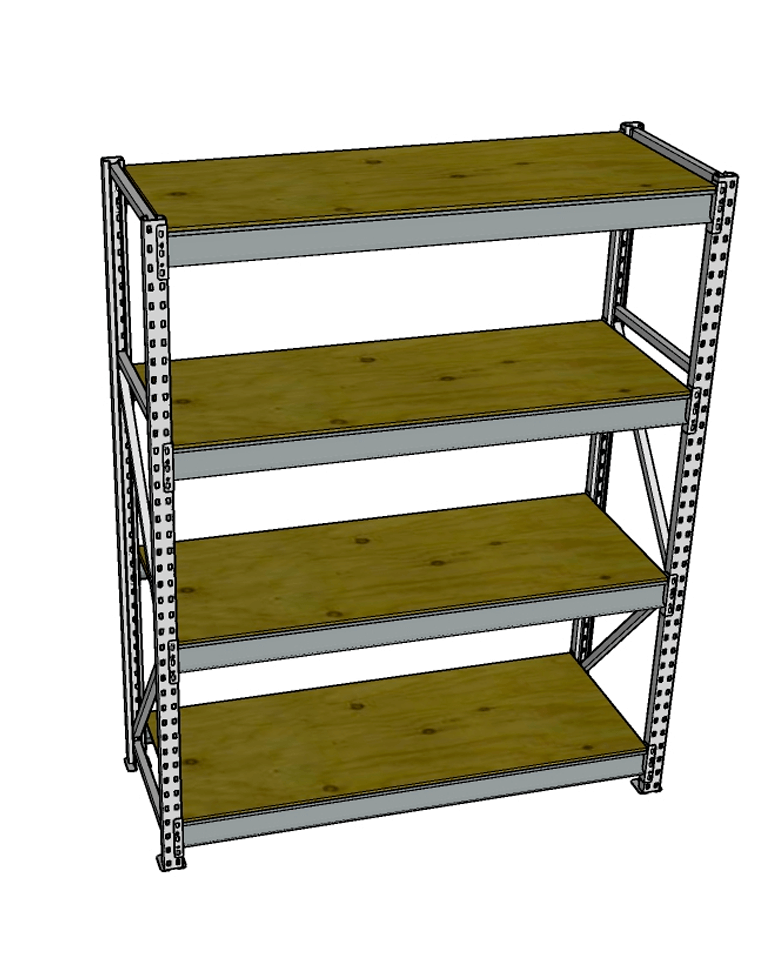 Стеллаж грузовой СГР 2000x1500x1000 4 полки (фанера) купить в Красноярске