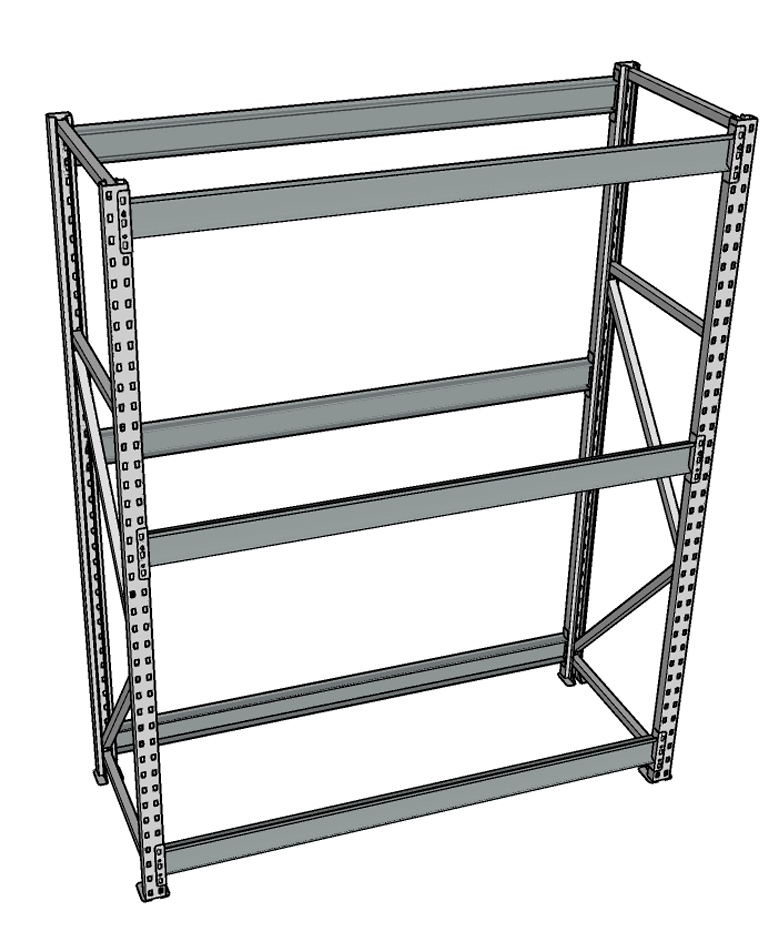 Стеллаж грузовой СГР 2000x1500x1000 3 полки (без настила) купить в Красноярске Стеллаж грузовой СГР 2000x1500x1000 3 полки (без настила) купить в Красноярске