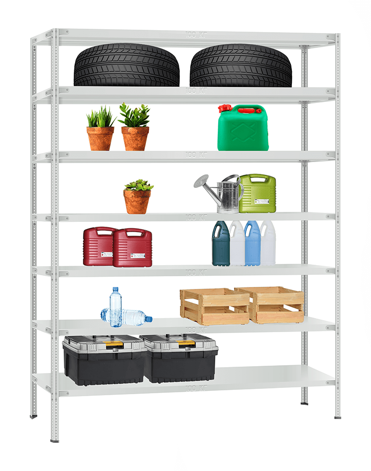 Стеллаж металлический Титан МС-900 1500x1000x500 7 полок купить в Красноярске Стеллаж металлический Титан МС-900 1500x1000x500 7 полок купить в Красноярске