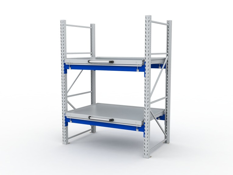 Стеллаж с выкатными платформами S-HEAVY 1000/1300 (2 яруса хранения) купить в Красноярске Стеллаж с выкатными платформами S-HEAVY 1000/1300 (2 яруса хранения) купить в Красноярске