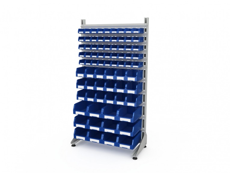 Стеллаж для пластиковых лотков SORTEX односторонний 1800x1000x450.06 купить в Красноярске Стеллаж для пластиковых лотков SORTEX односторонний 1800x1000x450.06 купить в Красноярске